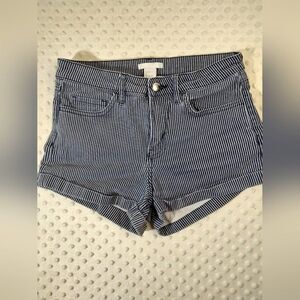 H&M Striped Jean Shorts Size 2